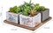 Artificial Succulent Arrangement Faux Plant Centerpiece with Decorative Rustic Wood Planter Boxes on Base Tray
